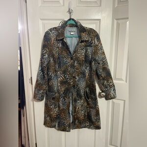 Vintage Coldwater Creek Animal Print Coat – Leopard Zebra Pattern Size XL